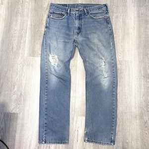 Vintage Levi's 505 Jeans 32X30 Mens Regular Fit Straight Light Wash Distressed